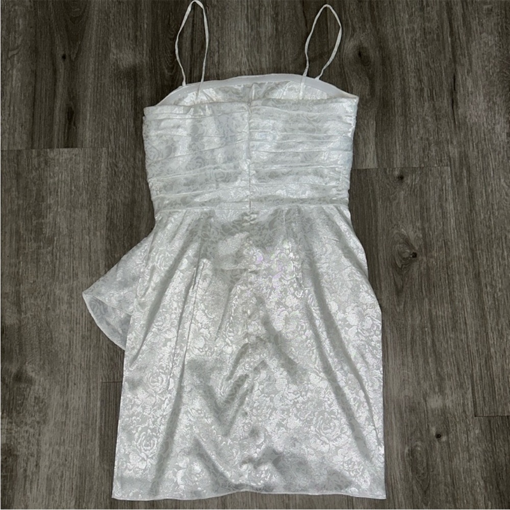 💜firm price💜Ronny kobo white draped lined Sandra mini dress - Picture 5 of 16